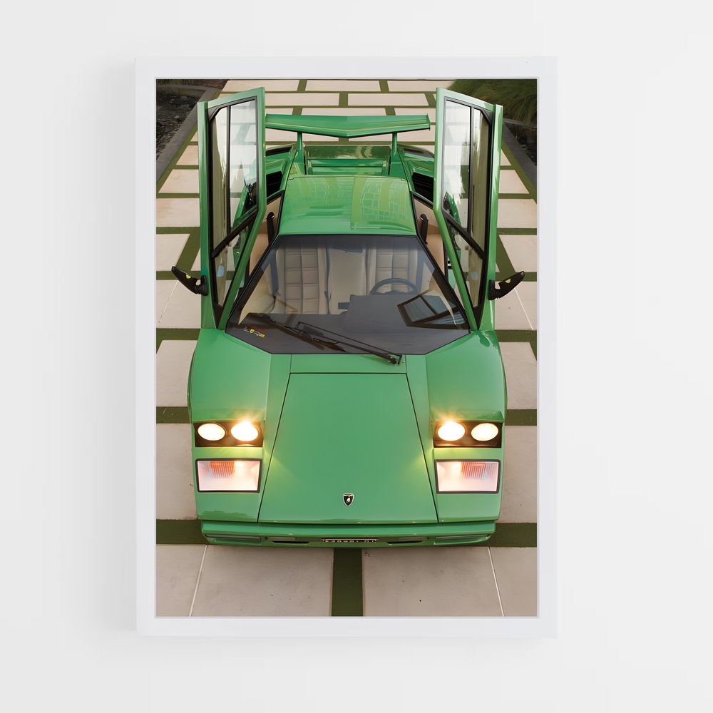 Poster Countach Vert – affiche Lamborghini (vue 3)